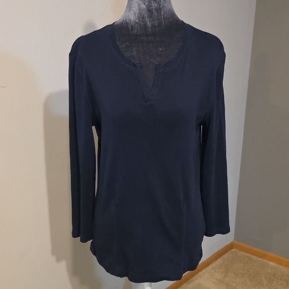 Jones New York Tops - Jones New York Navy Long‎ Sleeve Top Sz Med